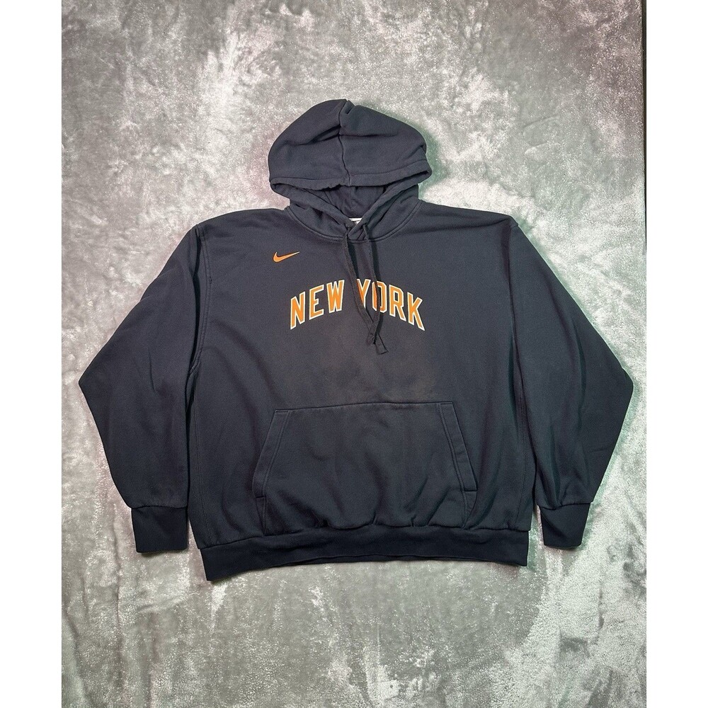 Men’s Nike New York Knicks Hoodie Sweatshirt 3XL Black Sun Fading Swoosh